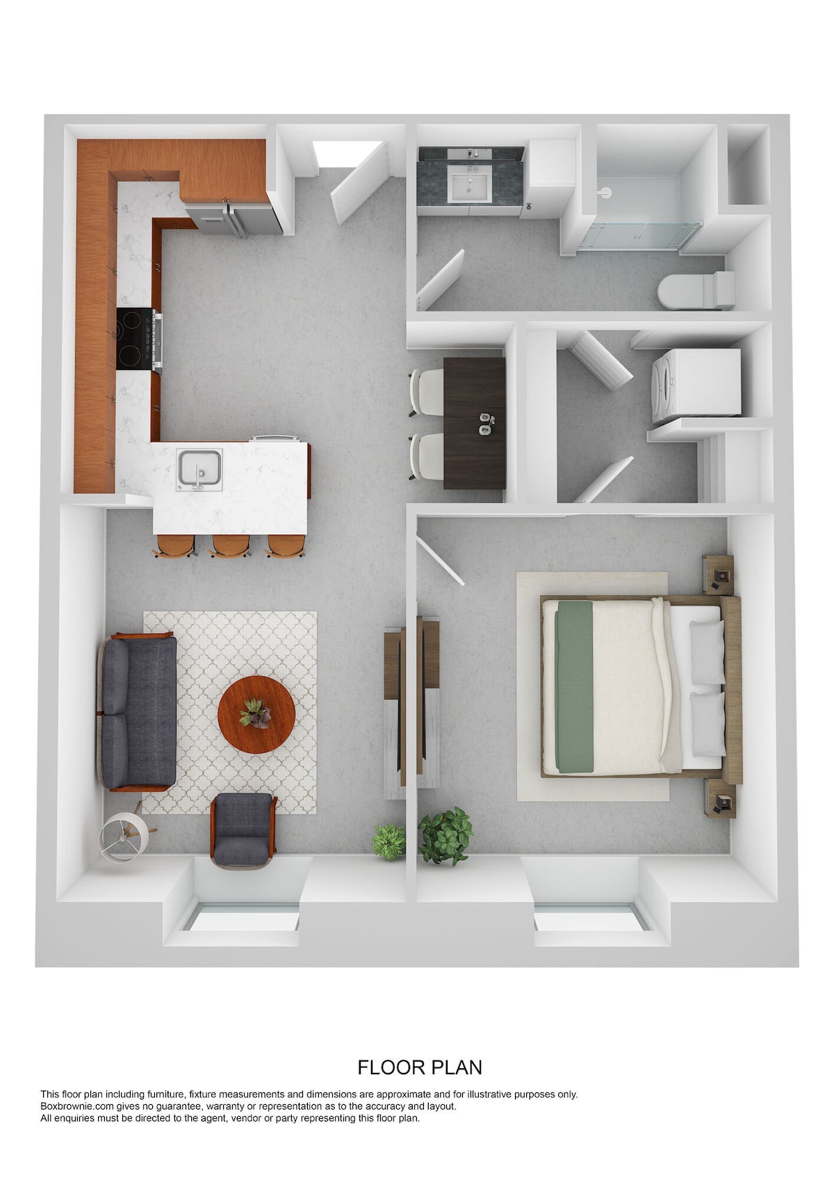Floorplan diagram for 1H, showing 1 bedroom