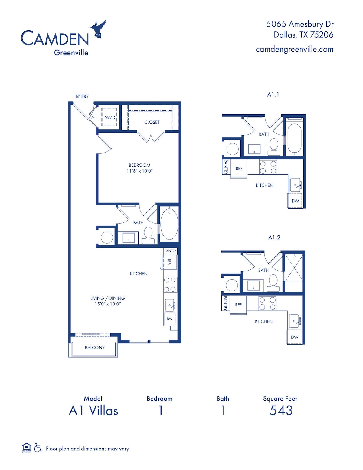 Floorplan diagram for A1 Villas, showing Studio
