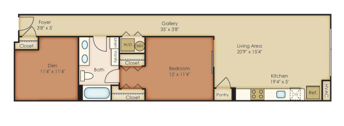Floorplan diagram for C2, showing 1 bedroom