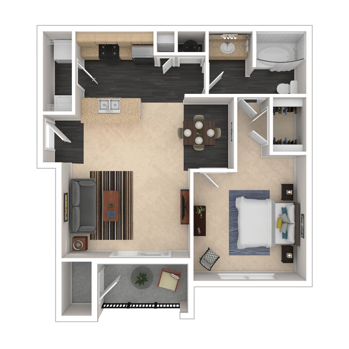 Floorplan diagram for The Bronson, showing 1 bedroom