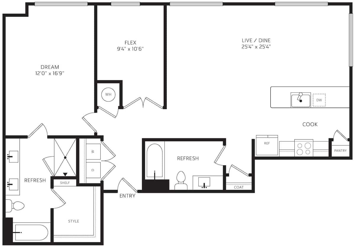 Floorplan diagram for A6, showing 1 bedroom