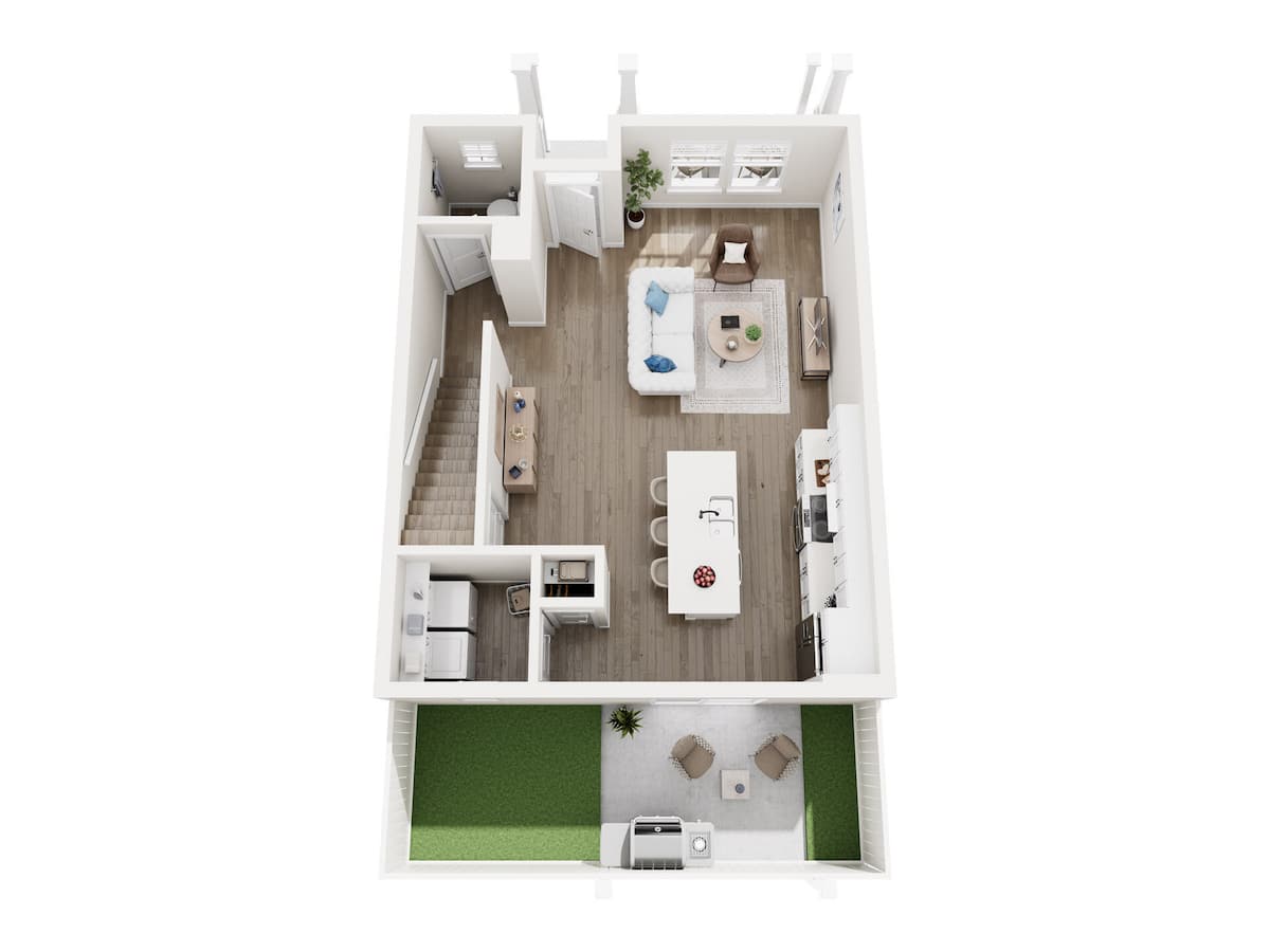 Floorplan diagram for Azalea, showing 2 bedroom