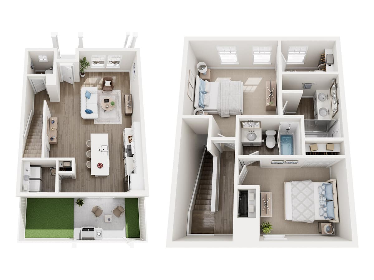 Floorplan diagram for Lantana, showing 2 bedroom