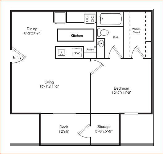 Floorplan diagram for A1, showing 1 bedroom
