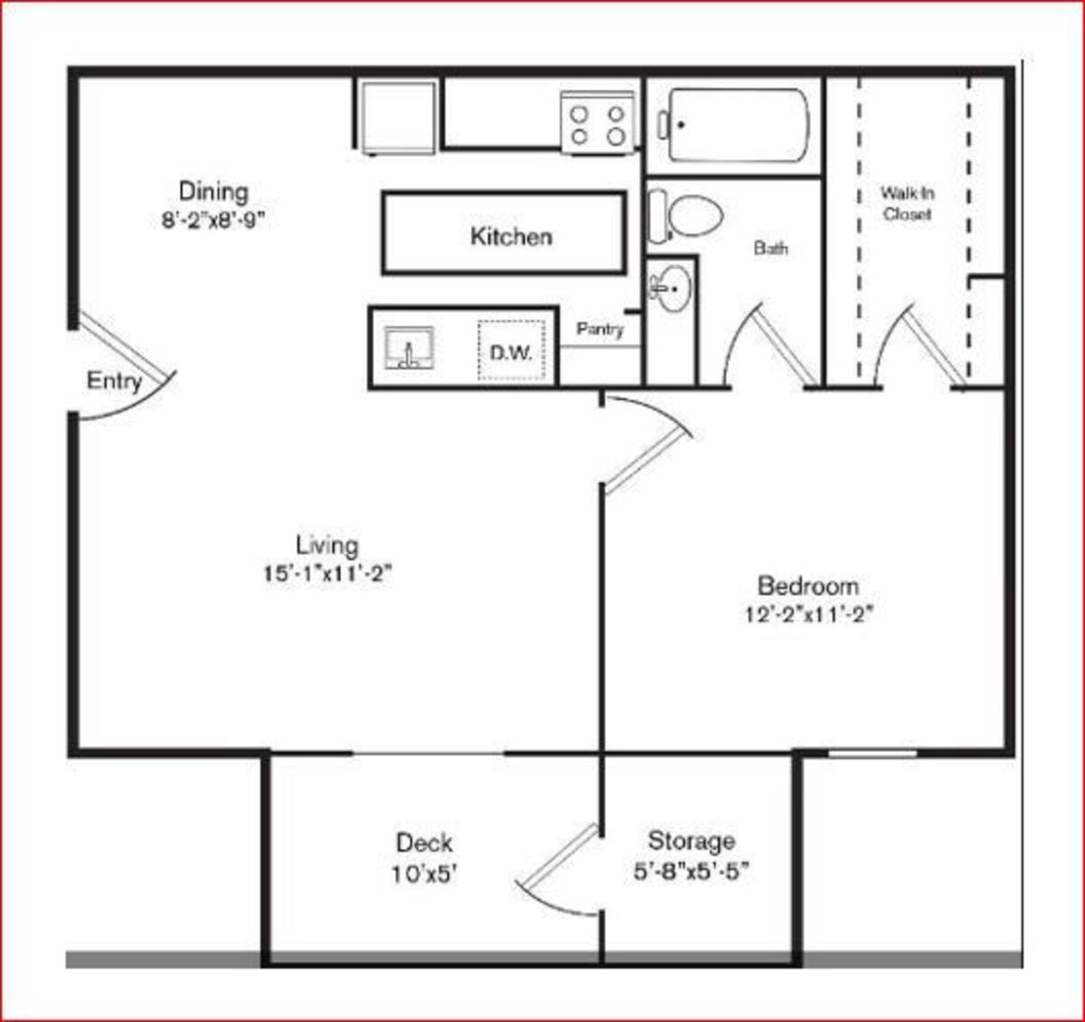 Floorplan diagram for A1, showing 1 bedroom