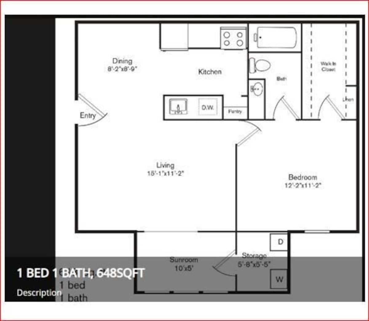 Floorplan diagram for A2, showing 1 bedroom