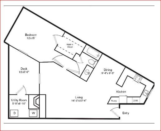 Floorplan diagram for A4, showing 1 bedroom