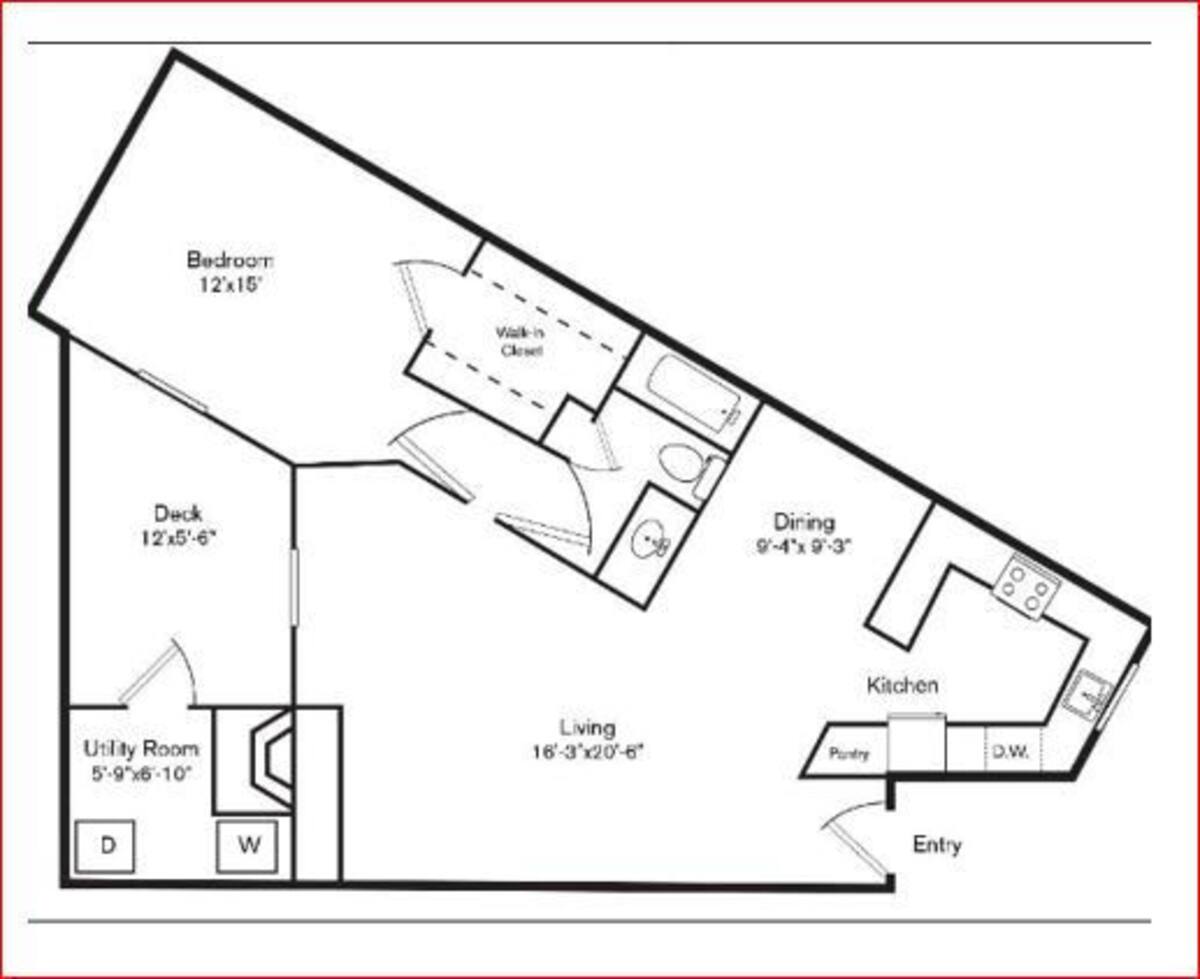 Floorplan diagram for A4, showing 1 bedroom