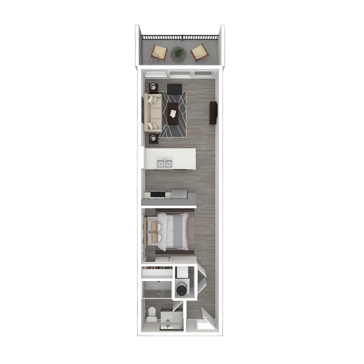 Floorplan diagram for The Holloway, showing Studio