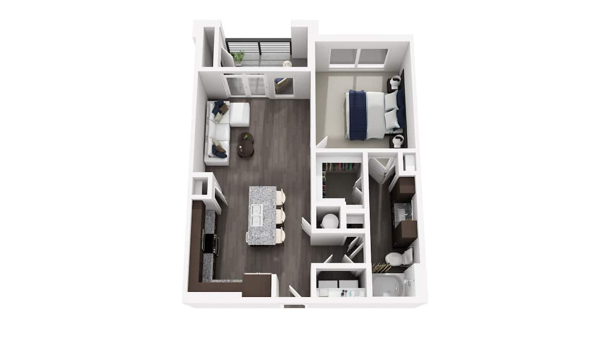 Floorplan diagram for A8, showing 1 bedroom