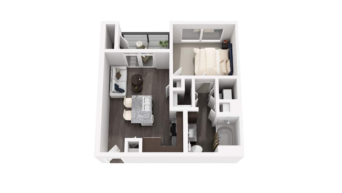 Floorplan diagram for A1, showing 1 bedroom
