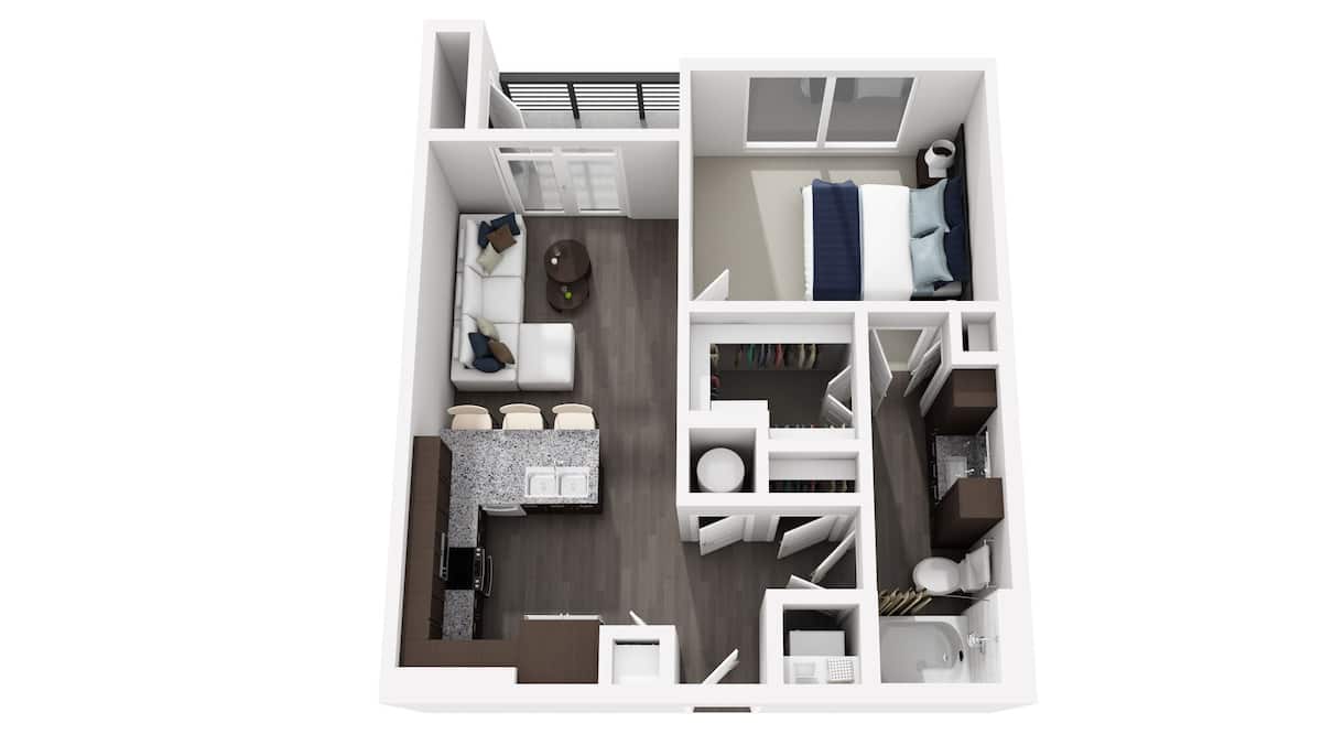 Floorplan diagram for A4, showing 1 bedroom
