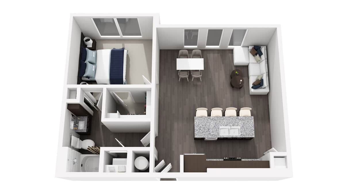 Floorplan diagram for A5, showing 1 bedroom