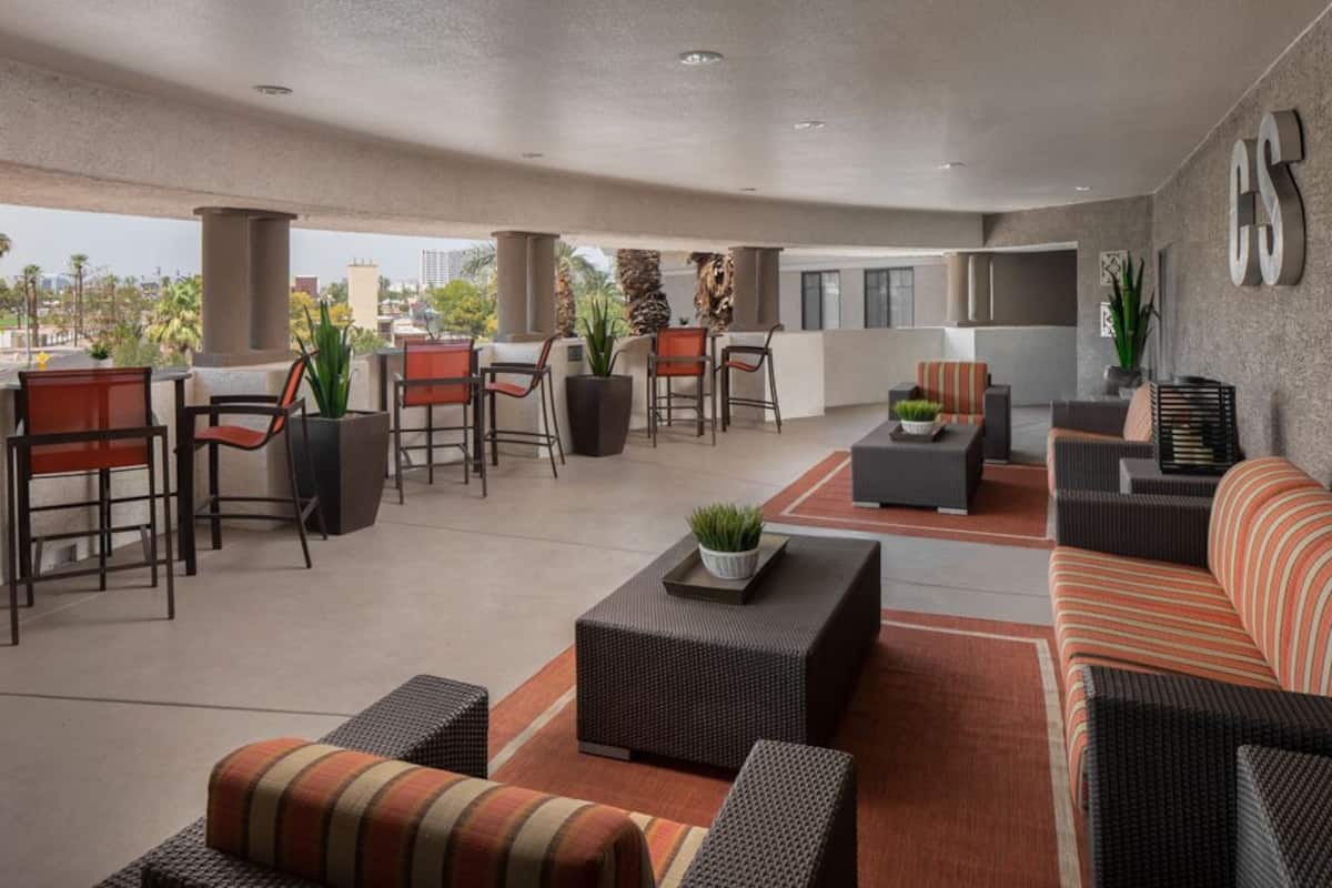 Exterior of Camden Copper Square, an Airbnb-friendly apartment in Phoenix, AZ