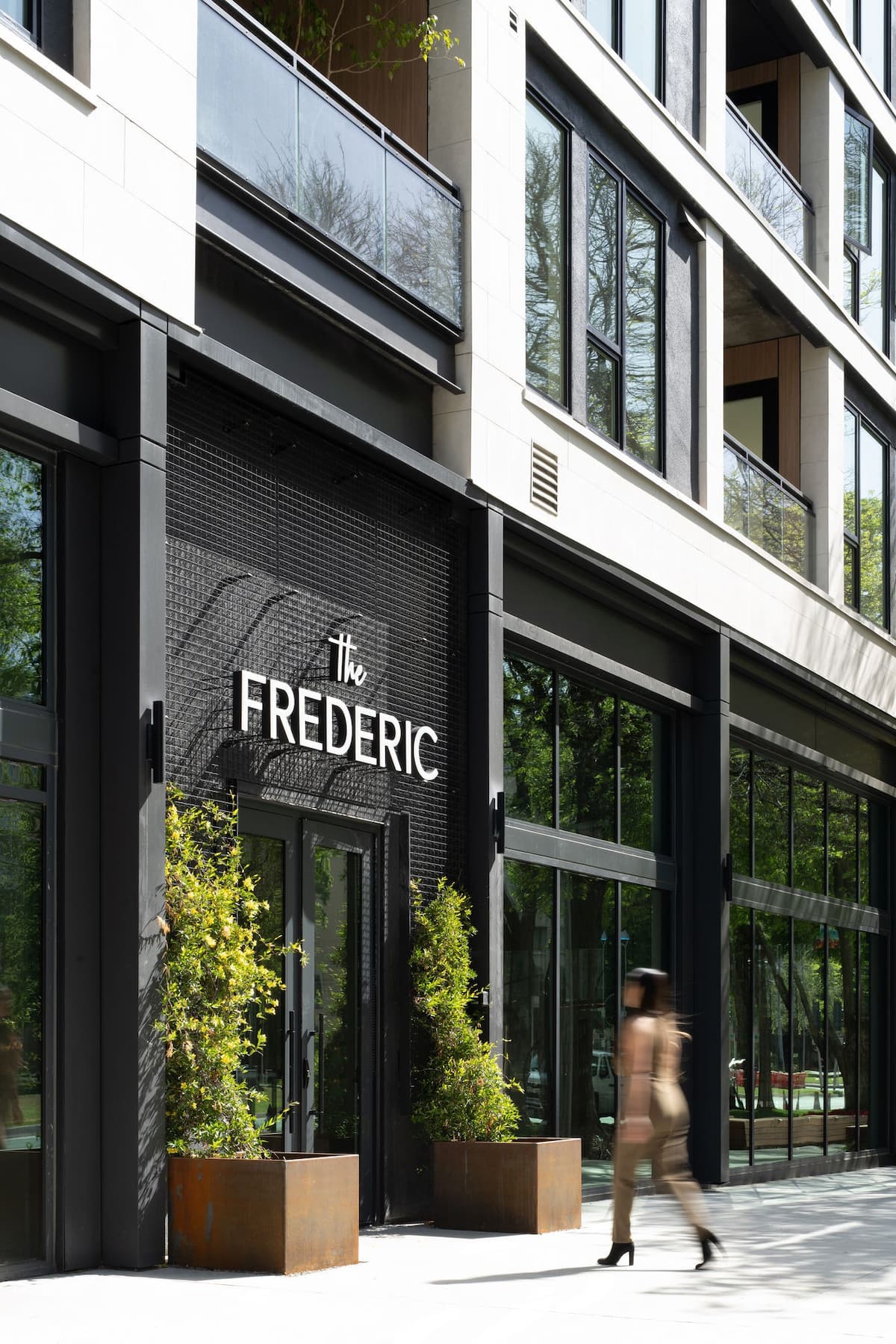 Exterior of The Frederic, an Airbnb-friendly apartment in Sacramento, CA