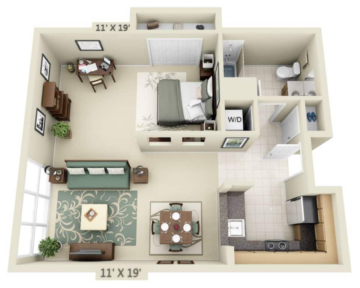 Floorplan diagram for Lafayette (P3 E1C), showing Studio