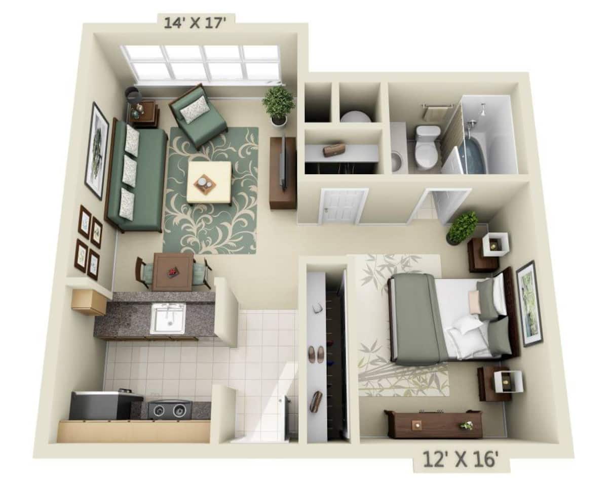 Floorplan diagram for Alta (E1E), showing Studio