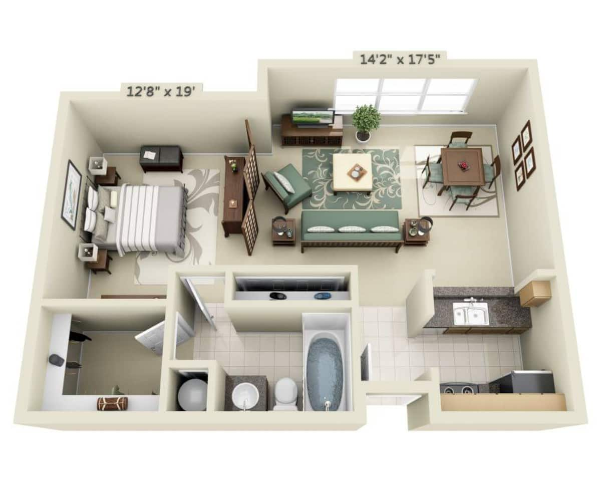 Floorplan diagram for Union (E1D), showing Studio