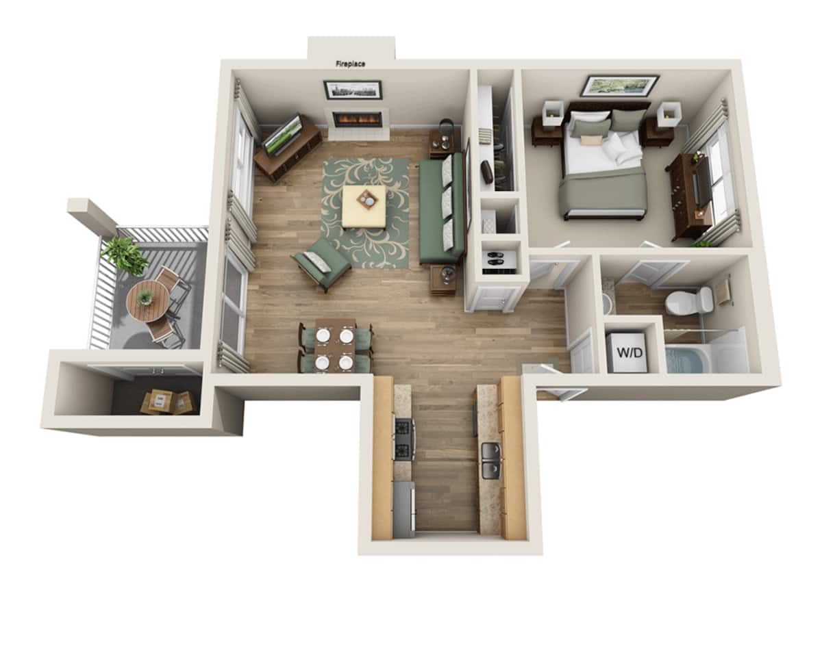 Floorplan diagram for Napa (A1A), showing 1 bedroom
