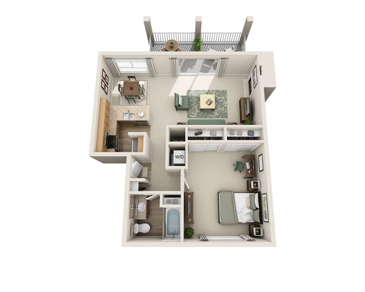 Floorplan diagram for Sonoma (A1B), showing 1 bedroom