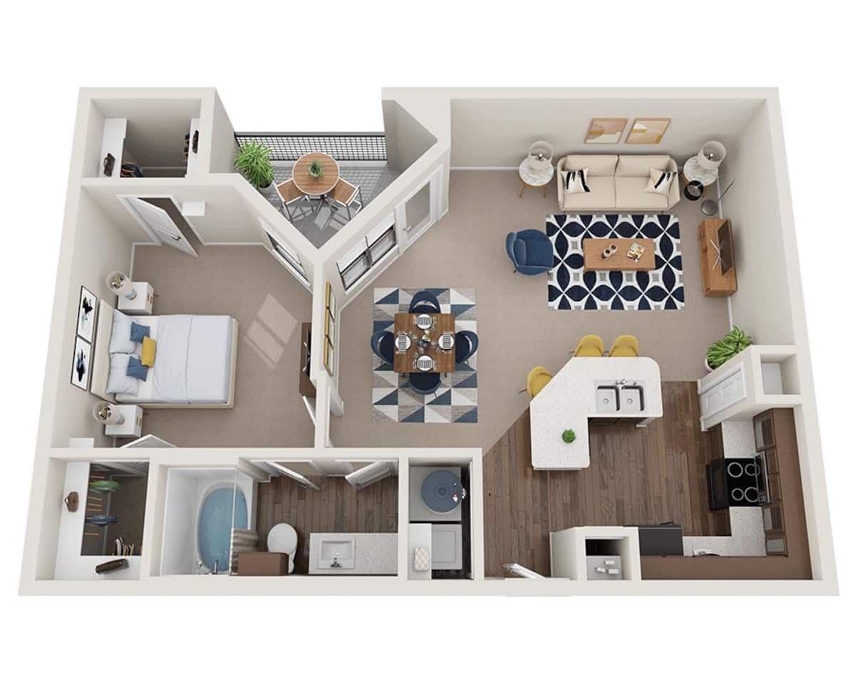 Floorplan diagram for A1G, showing 1 bedroom