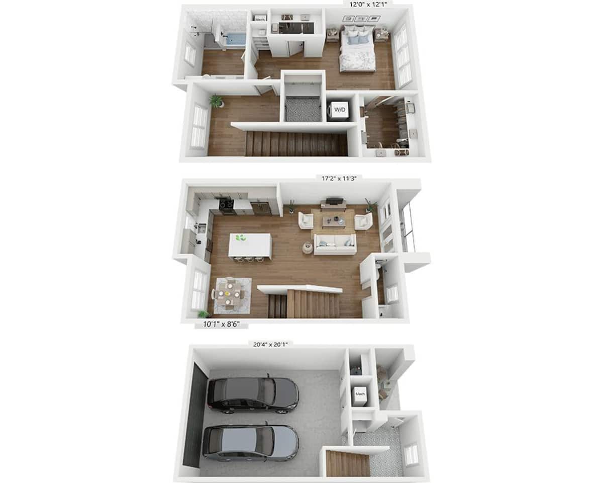 Floorplan diagram for One Bedroom A1.5, showing 1 bedroom
