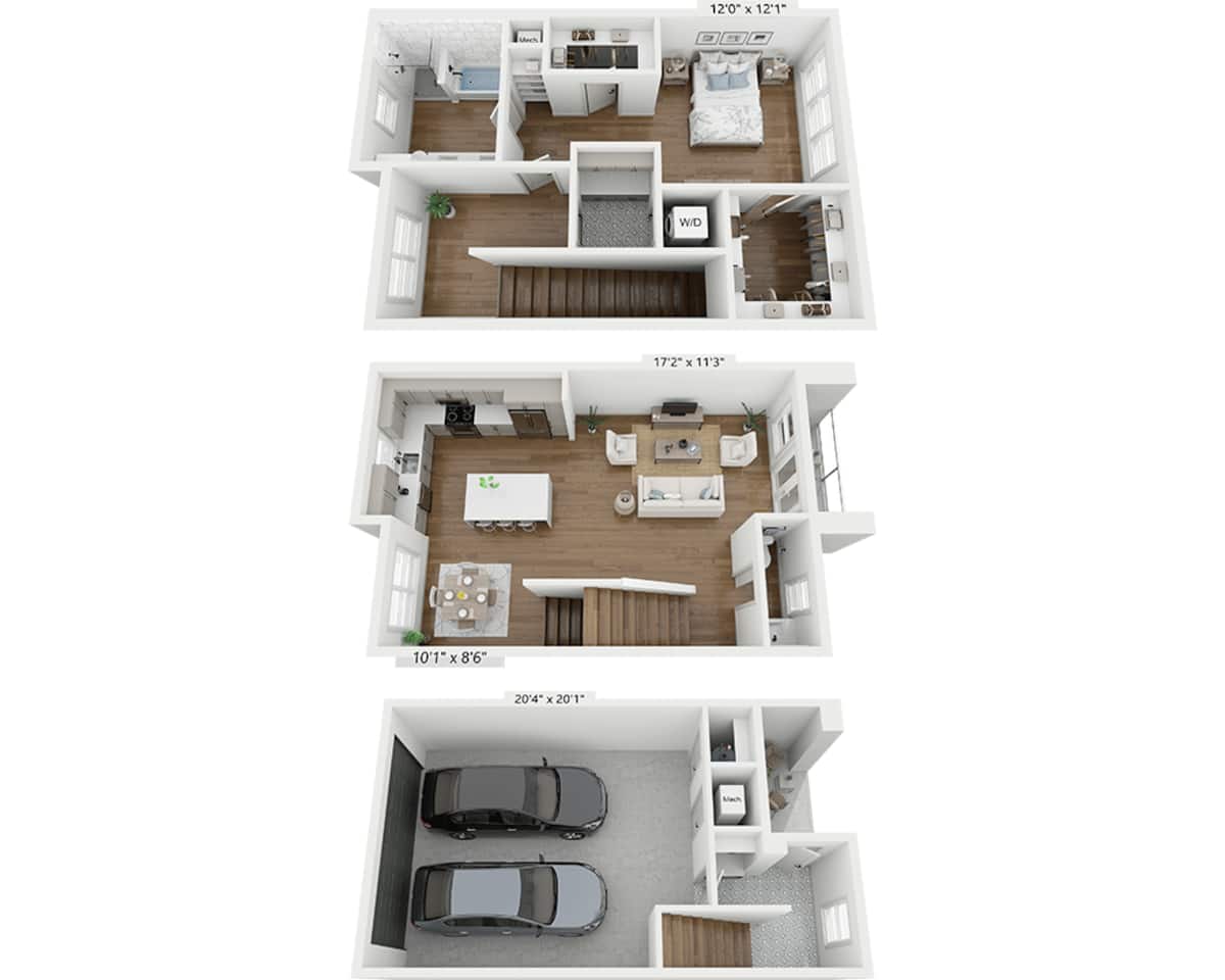 Floorplan diagram for One Bedroom A1.5, showing 1 bedroom