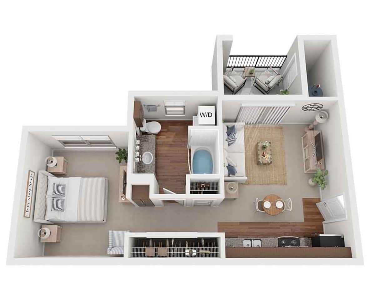 Floorplan diagram for Studio E1A, showing Studio