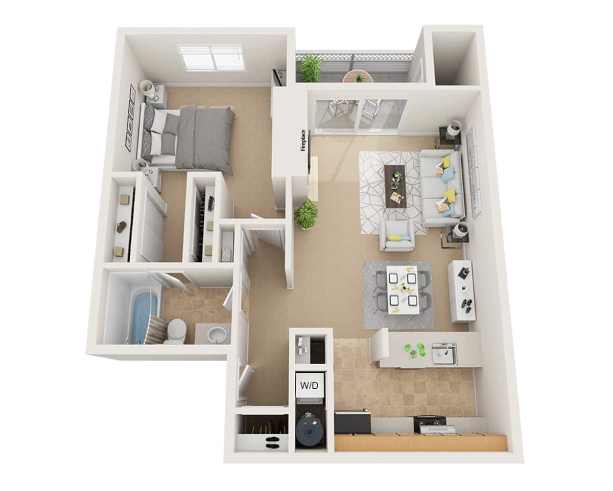 Floorplan diagram for Plan A1, showing 1 bedroom
