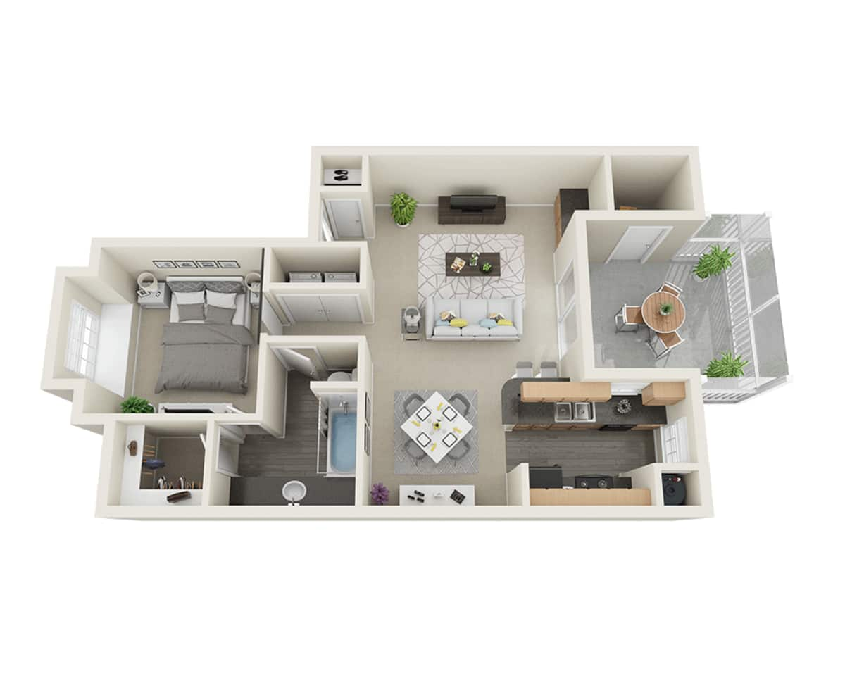 Floorplan diagram for Landmark, showing 1 bedroom