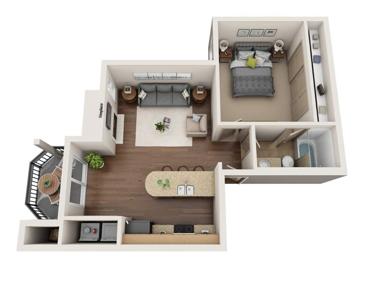 Floorplan diagram for Lonestar, showing 1 bedroom