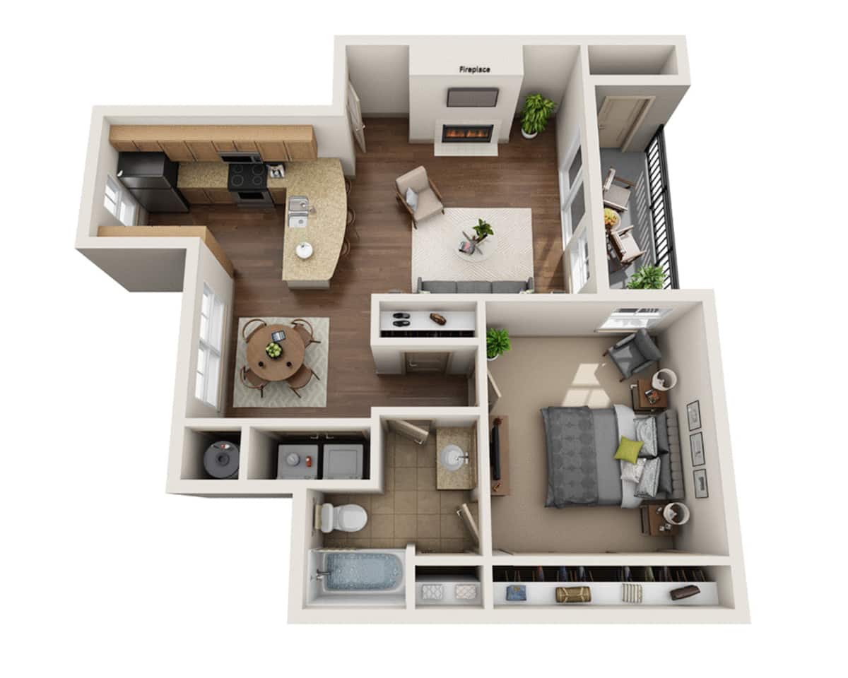 Floorplan diagram for Mesquite, showing 1 bedroom
