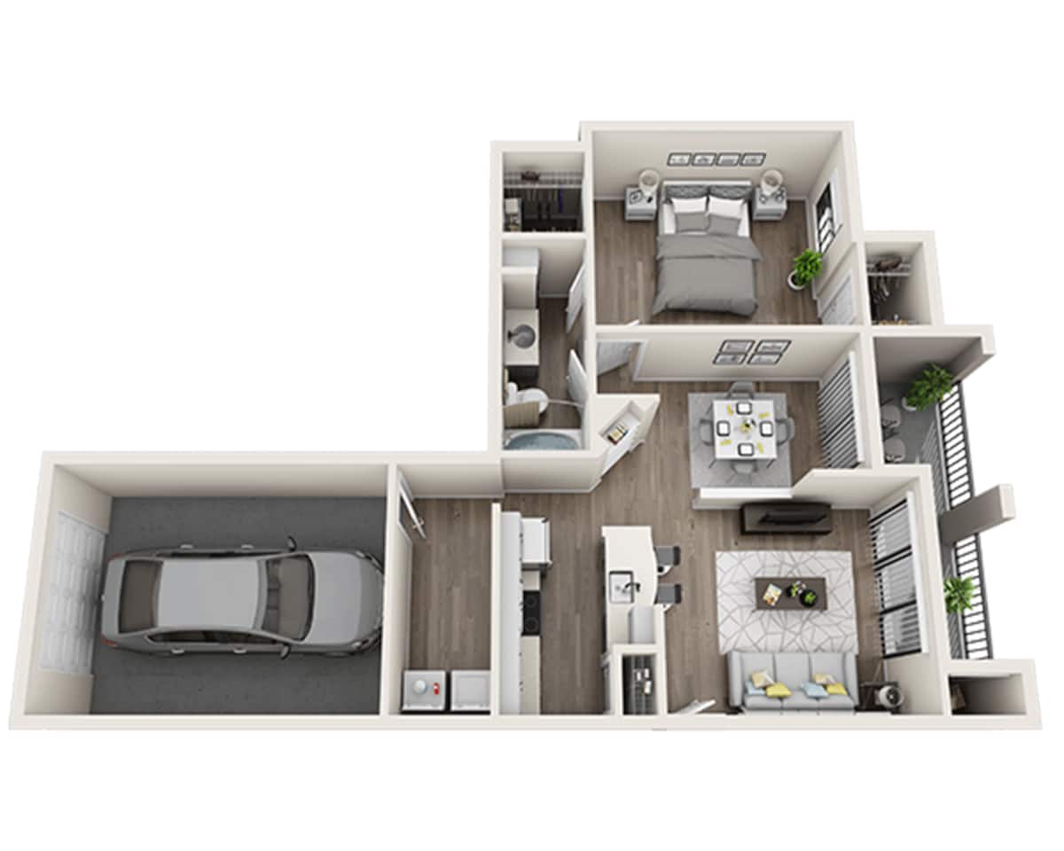 Floorplan diagram for The Texoma (A1C), showing 1 bedroom