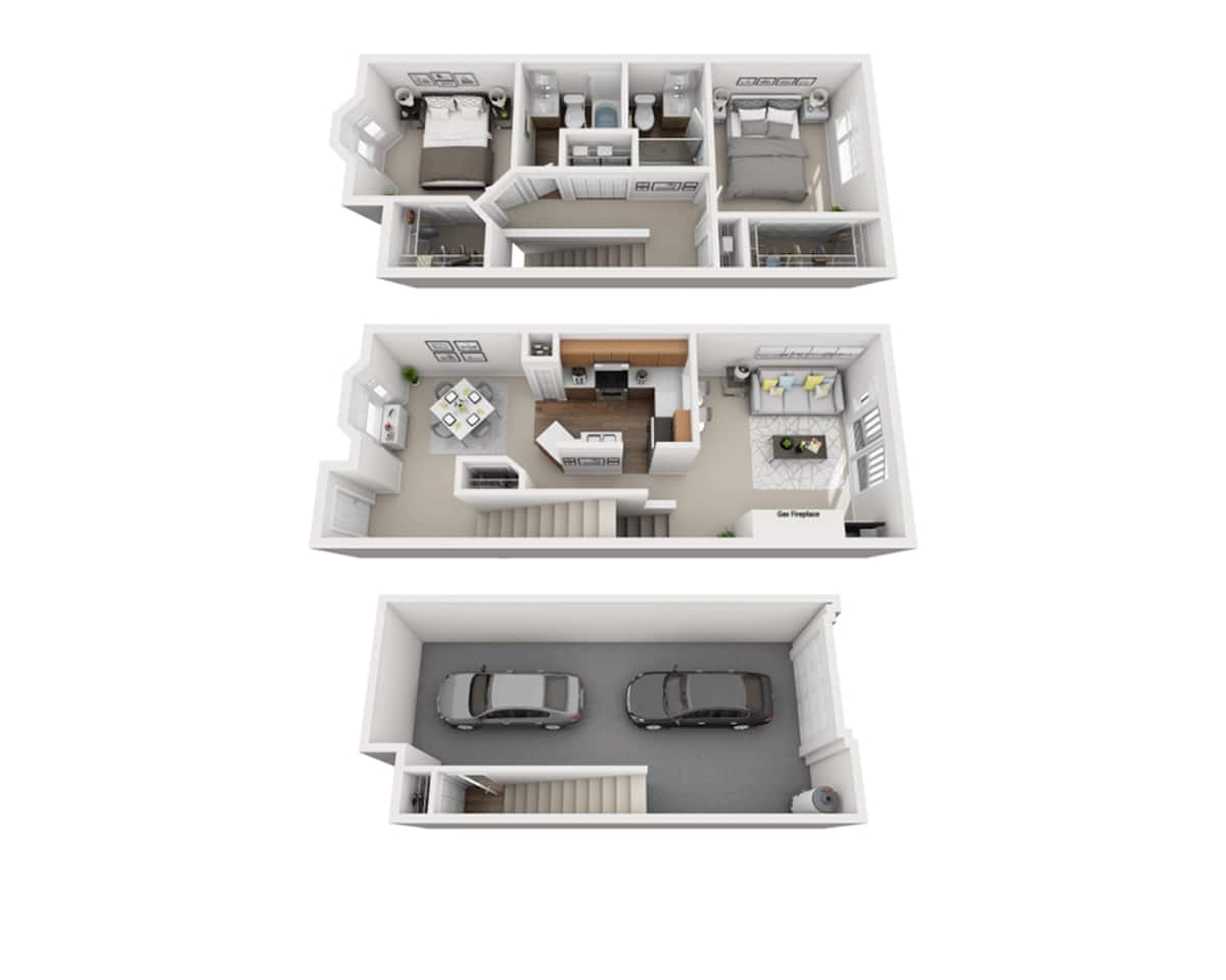 Floorplan diagram for Dawnville, showing 2 bedroom