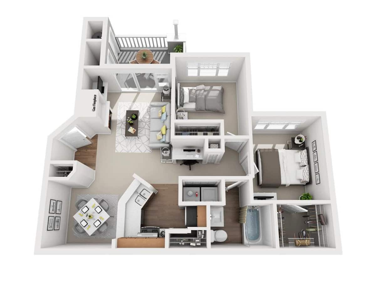 Floorplan diagram for Springdale, showing 2 bedroom