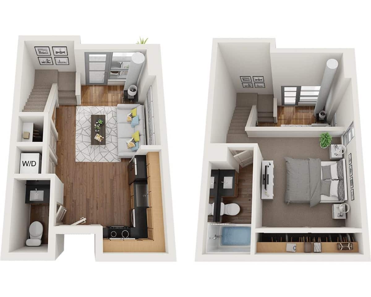 Floorplan diagram for Dolores A1.5C Loft, showing 1 bedroom