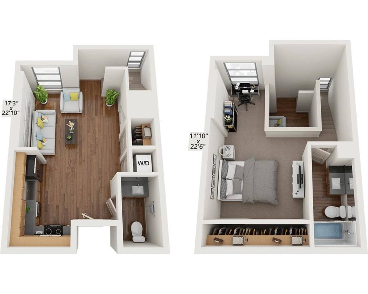 Floorplan diagram for Dolores A1.5F Loft, showing 1 bedroom
