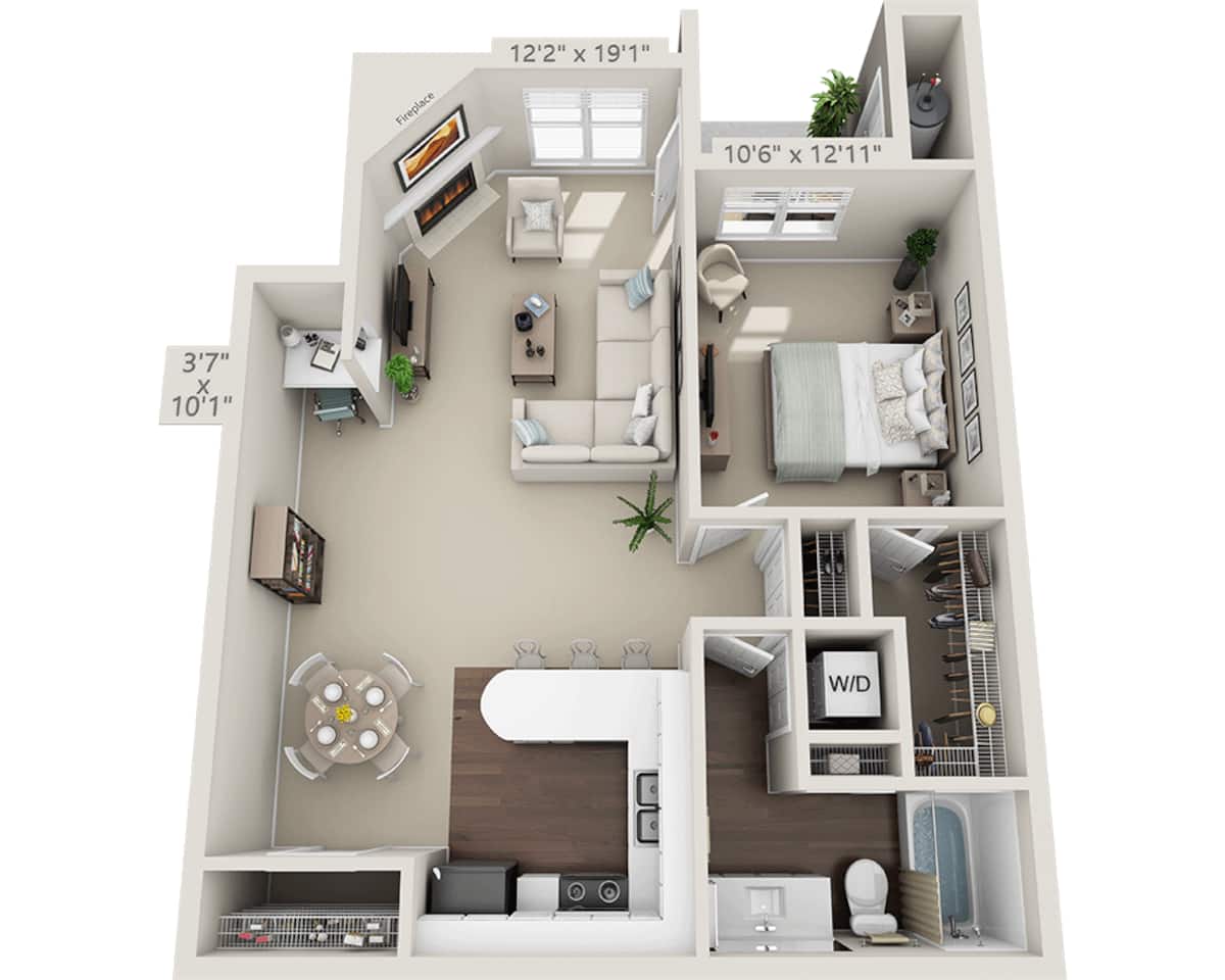 Floorplan diagram for Sequoia 4, showing 1 bedroom