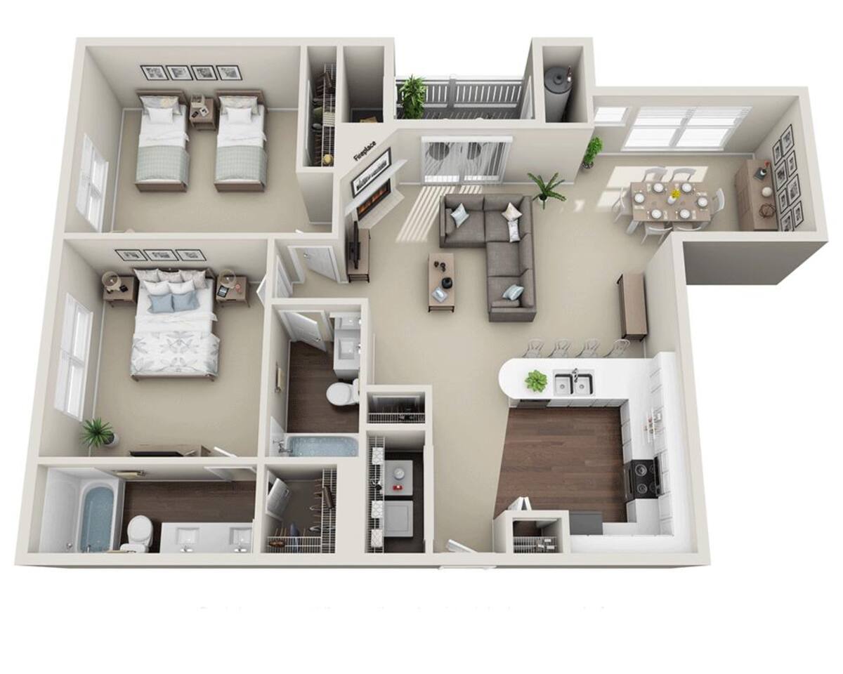 Floorplan diagram for Fir, showing 2 bedroom