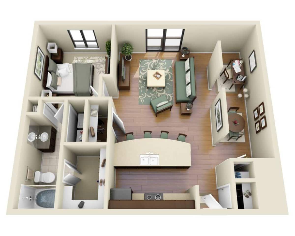 Floorplan diagram for Chambord (A1G), showing 1 bedroom
