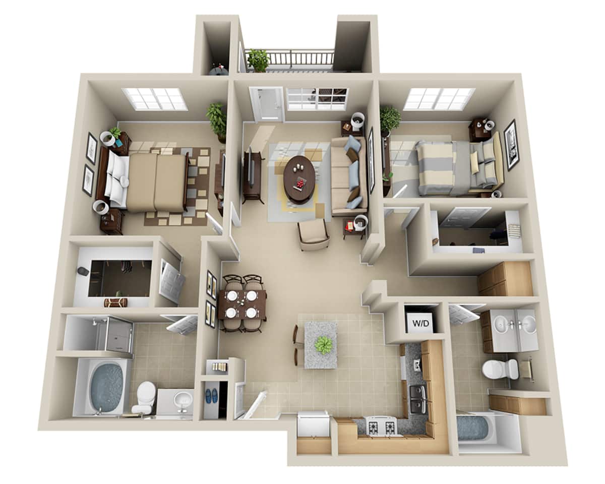 Floorplan diagram for Pacific (B2B), showing 2 bedroom