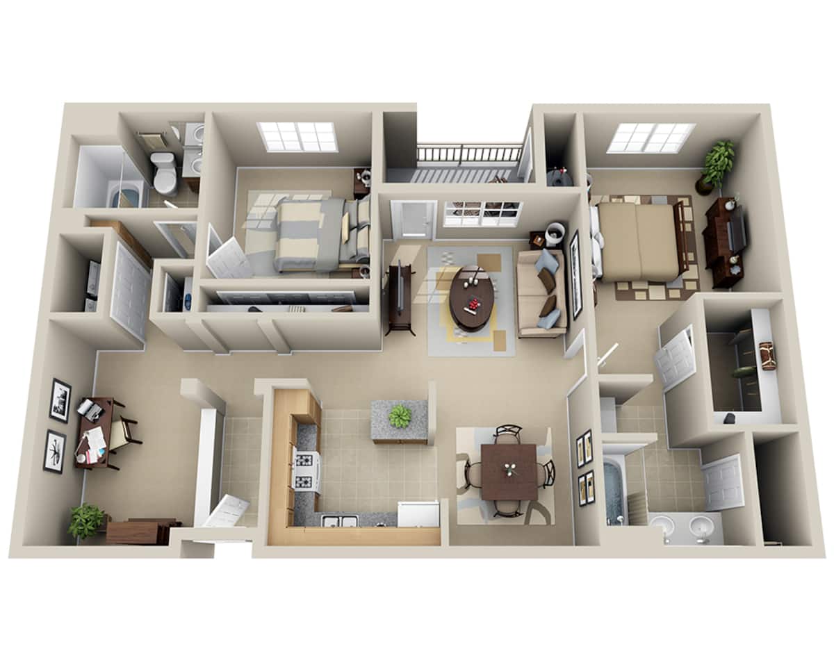 Floorplan diagram for Redondo (B2KD), showing 2 bedroom