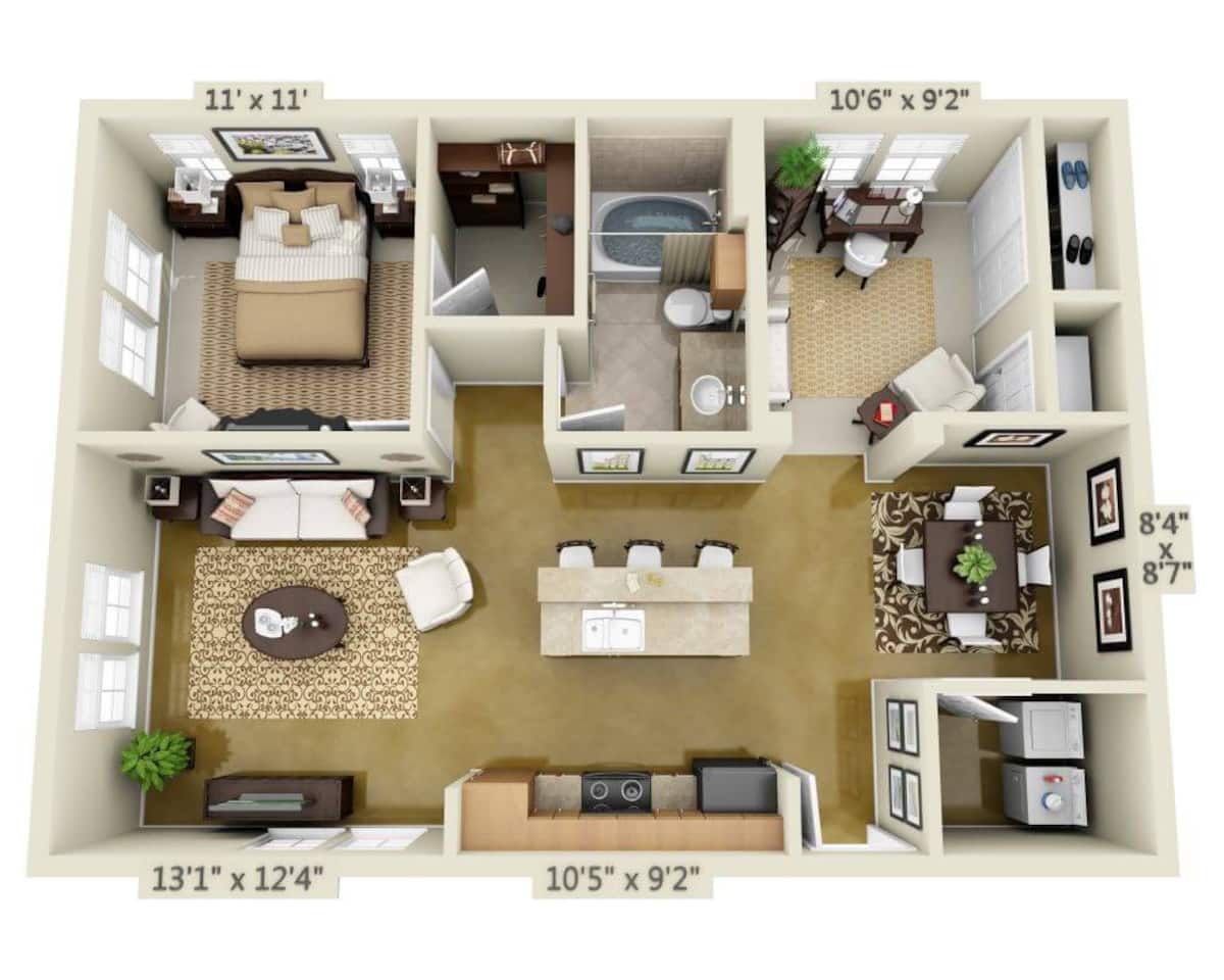 Floorplan diagram for Collazo (A1BD), showing 1 bedroom