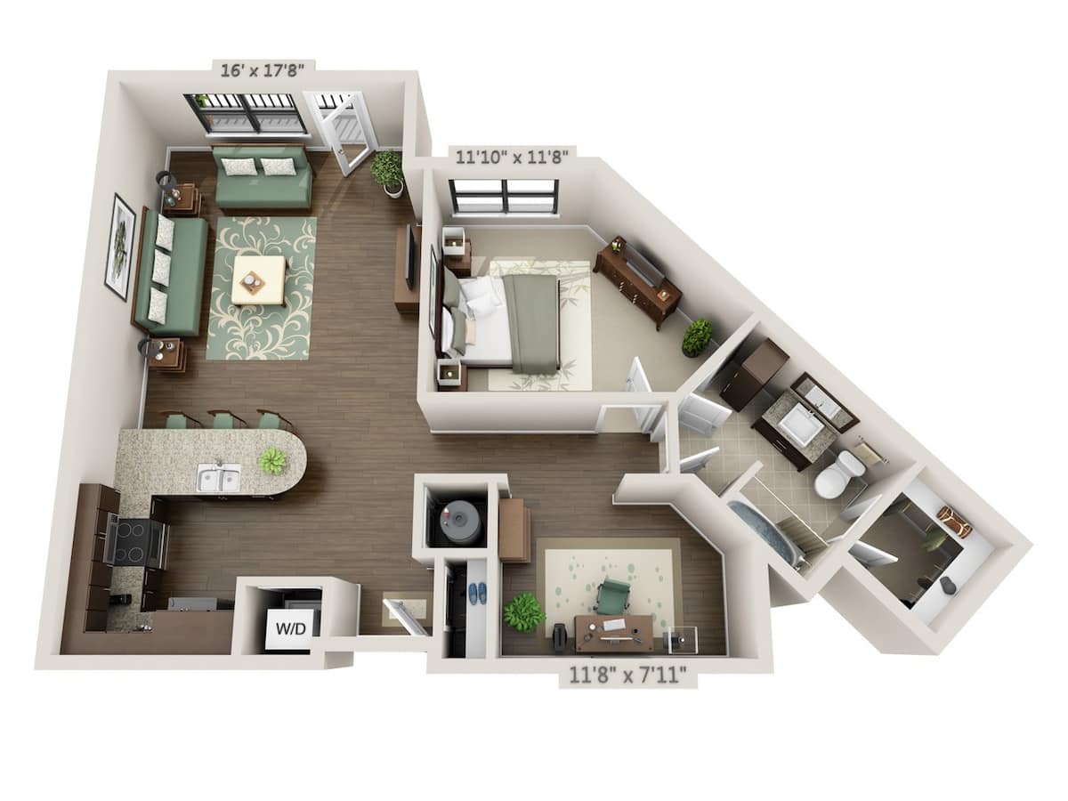 Floorplan diagram for Thrive (A1GD), showing 1 bedroom