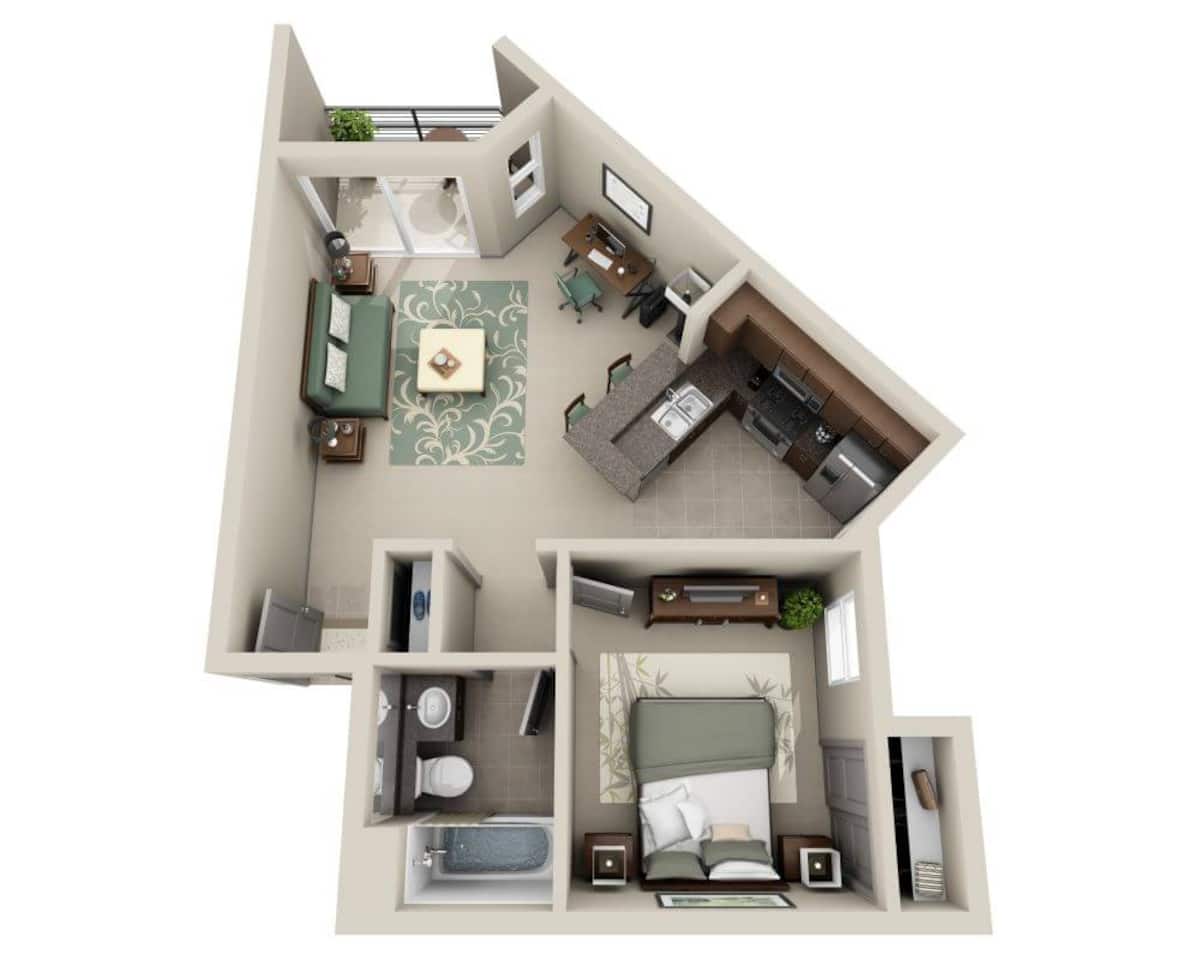 Floorplan diagram for Sea Dancer (A1A), showing 1 bedroom