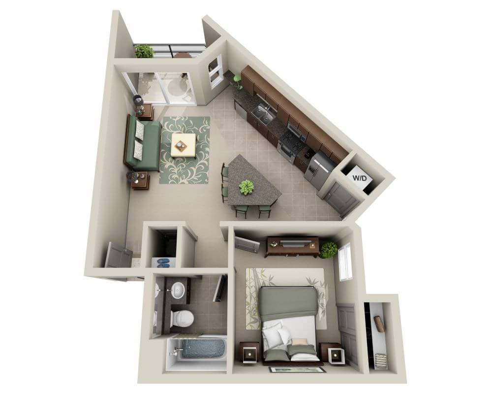 Floorplan diagram for Sea Dancer (A1A-R), showing 1 bedroom