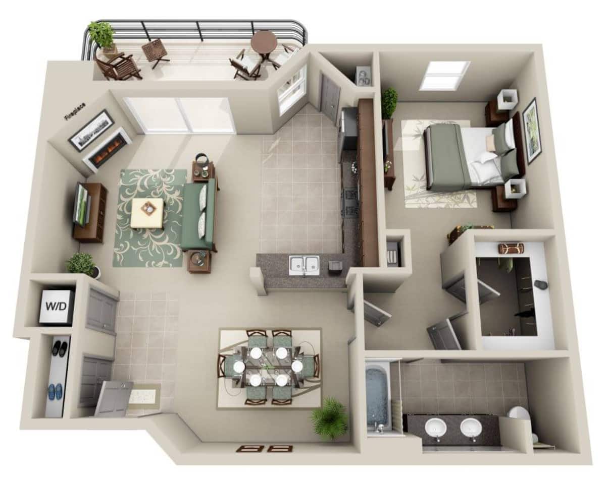 Floorplan diagram for Voyager (A1F-R), showing 1 bedroom