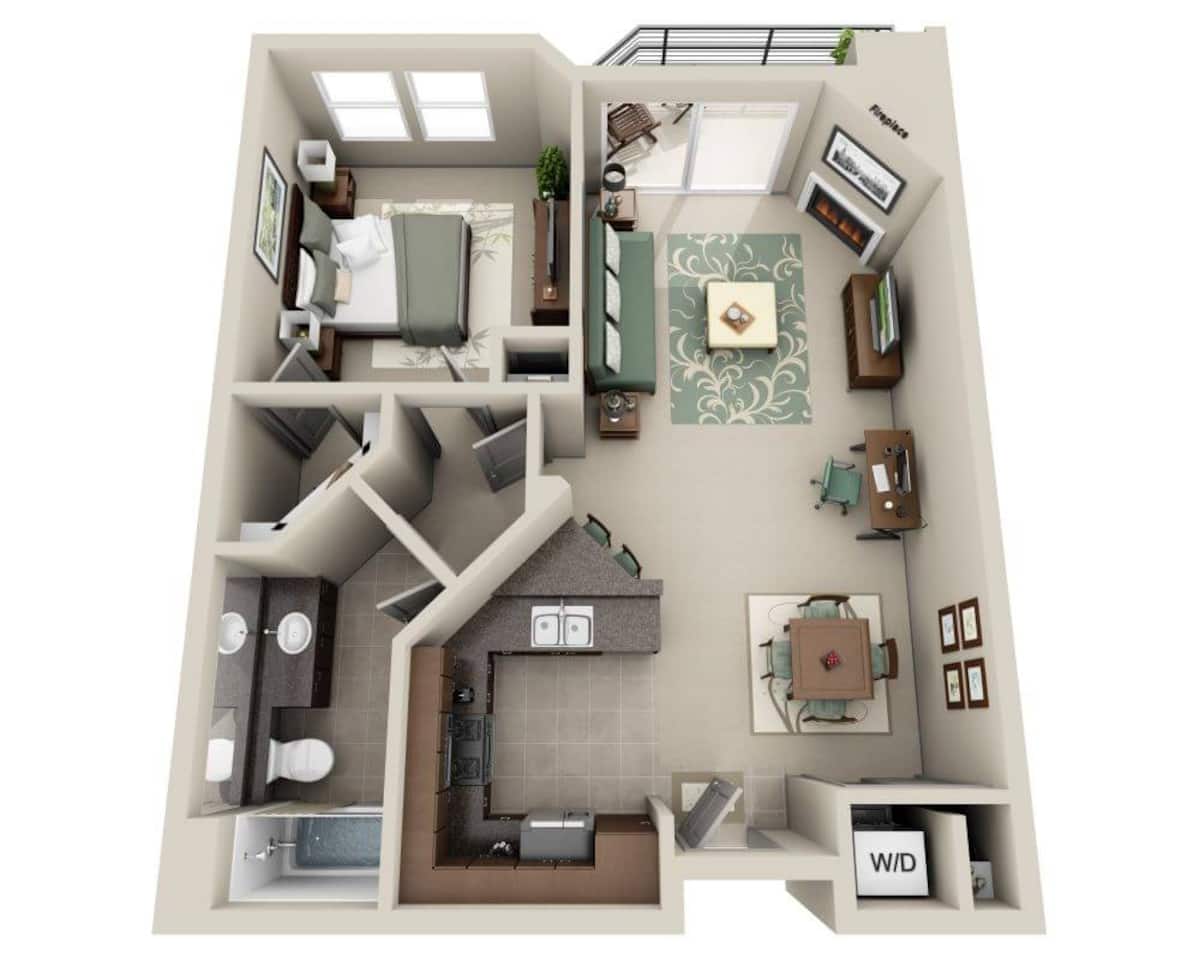 Floorplan diagram for Sea Spray (A1D-R), showing 1 bedroom