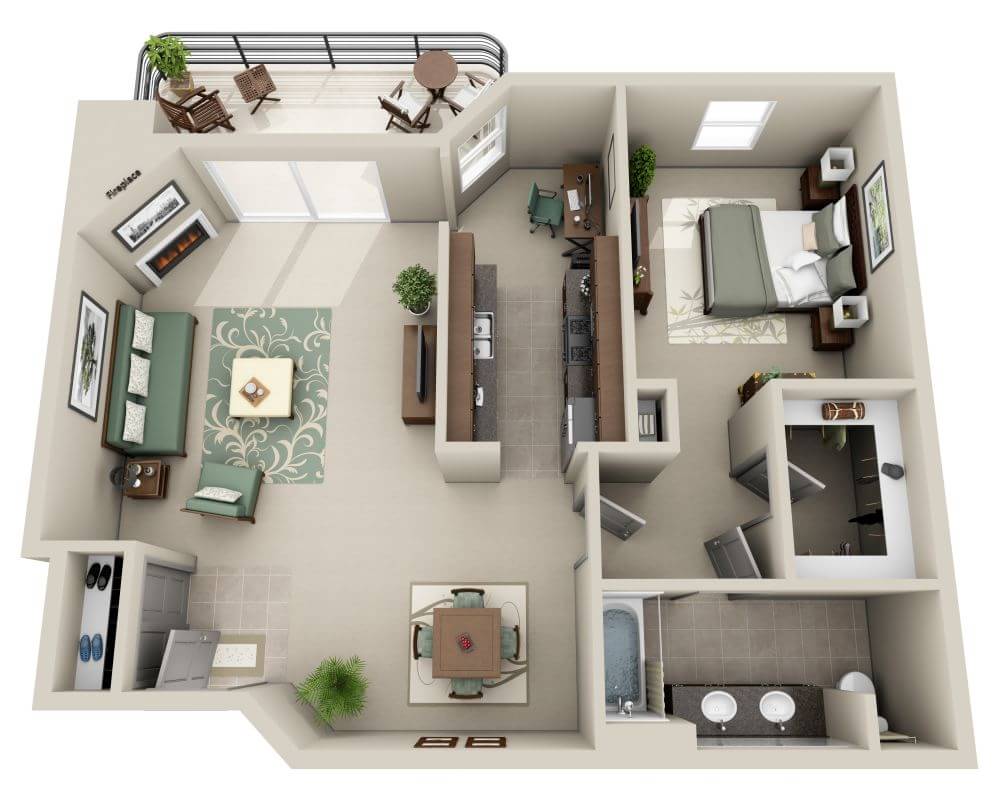 Floorplan diagram for A1G, showing 1 bedroom