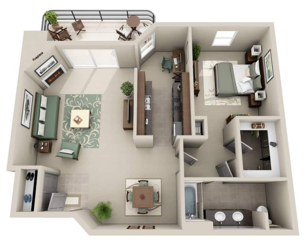 Floorplan diagram for A1G, showing 1 bedroom